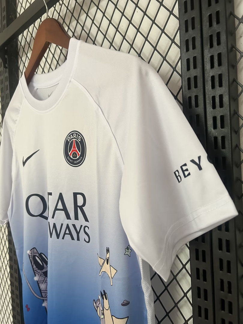 25/26 Paris Saint-Germain Champions Art by Edgar Plans Version Soccer Jersey detalj 6