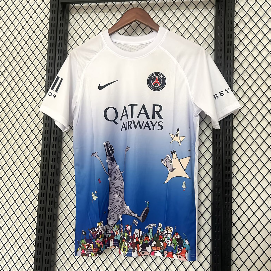 25/26 Paris Saint-Germain Champions Art by Edgar Plans Version Soccer Jersey detalj 8