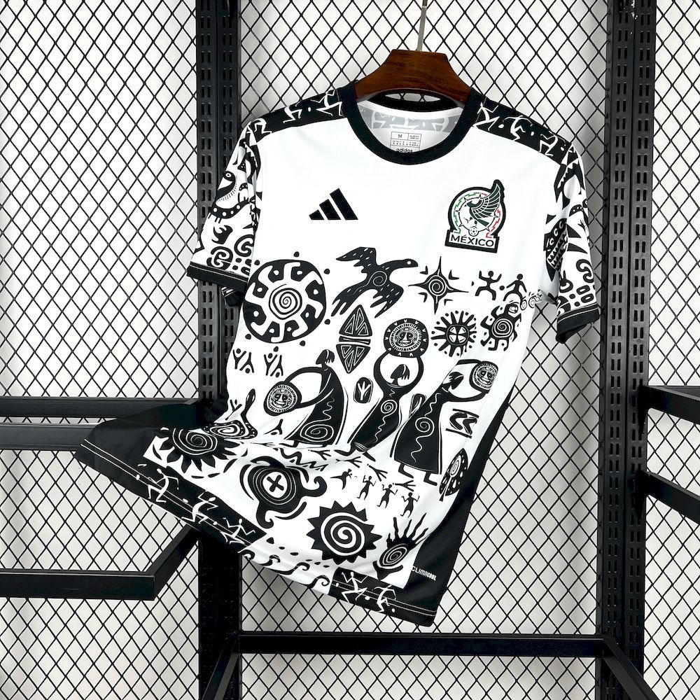 2026 Mexico Special Edition Aztec White Black Soccer Jersey