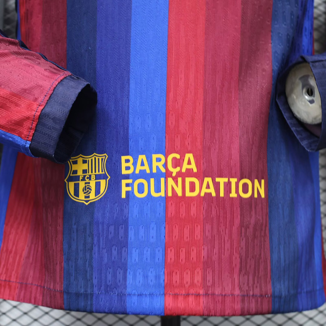 26/27 Barcelona Home Long Sleeve Player Version Soccer Jersey detalj 2