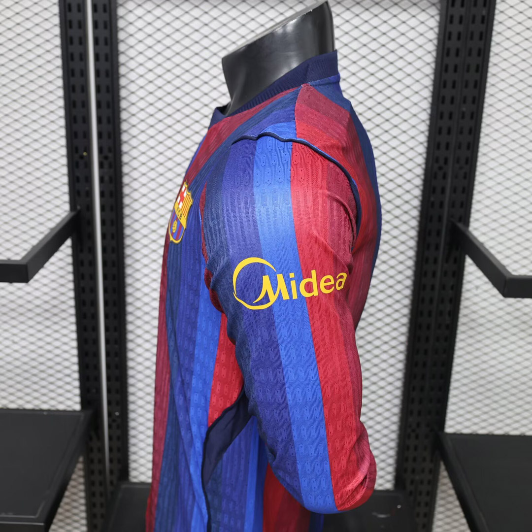 26/27 Barcelona Home Long Sleeve Player Version Soccer Jersey detalj 6