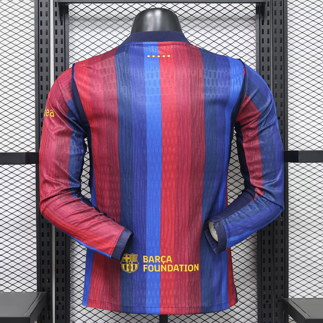 Zadnja strana: 26/27 Barcelona Home Long Sleeve Player Version Soccer Jersey
