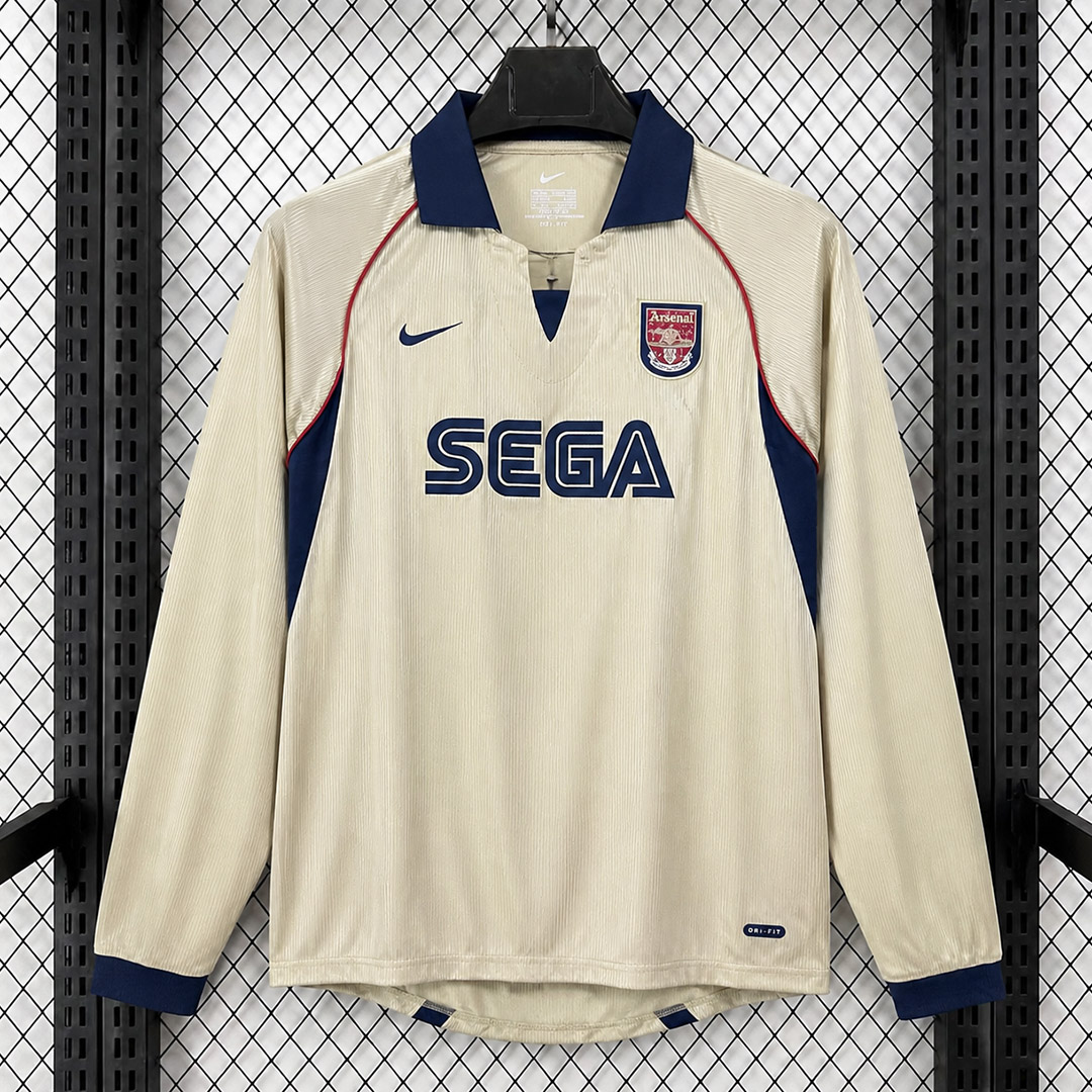 01/02 Arsenal Away Long Sleeve Retro Soccer Jersey